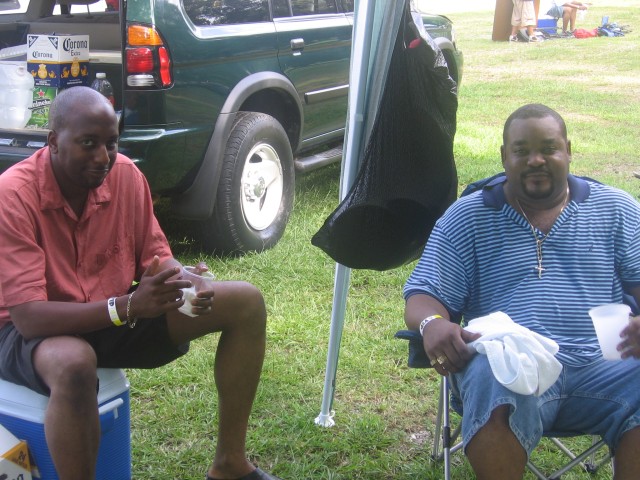 Brad and Big Sam stay cool